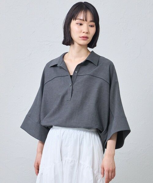 CAST: / キャスト コロン シャツ・ブラウス | スキッパーブラウス（ネイビー）