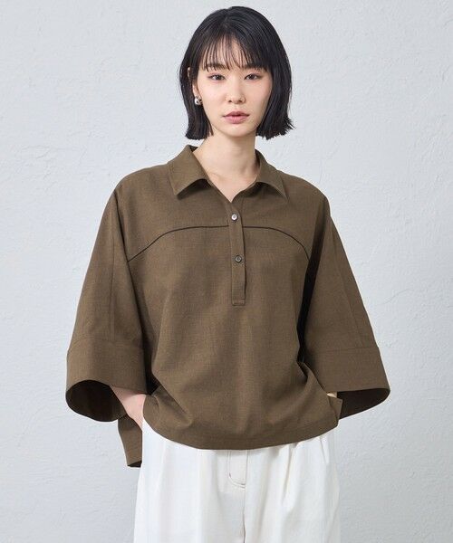 CAST: / キャスト コロン シャツ・ブラウス | スキッパーブラウス（ブラウン7）