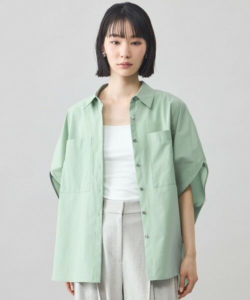 CAST: / キャスト コロン シャツ・ブラウス | 【早割10％OFFキャンペーン】ラウンドフォルムブラウス（グリーン）