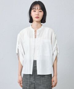CAST: / キャスト コロン シャツ・ブラウス | 【接触冷感・着用シワ軽減・通気性】シアーロールアップブラウス