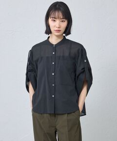 CAST: / キャスト コロン シャツ・ブラウス | 【接触冷感・着用シワ軽減・通気性】シアーロールアップブラウス