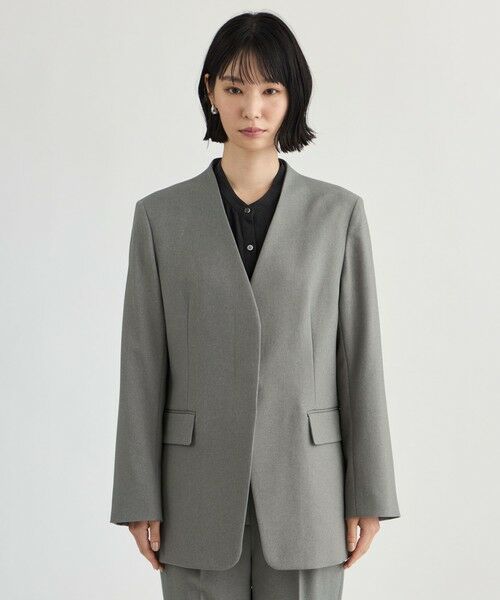 CAST: / キャスト コロン その他アウター | 【手洗い可能・着用シワ軽減】ノーカラージャケット | 詳細3