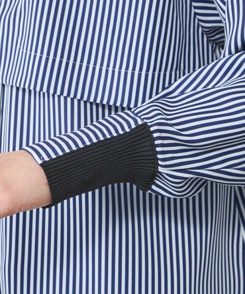 CAST: / キャスト コロン シャツ・ブラウス | 【着用しわ軽減・吸水速乾】ストライプガンパッチブラウス | 詳細6