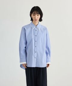 CAST: / キャスト コロン シャツ・ブラウス | 【CAST COLON】【WEB・一部店舗限定】レイヤードディテールストライプオーバーシャツ