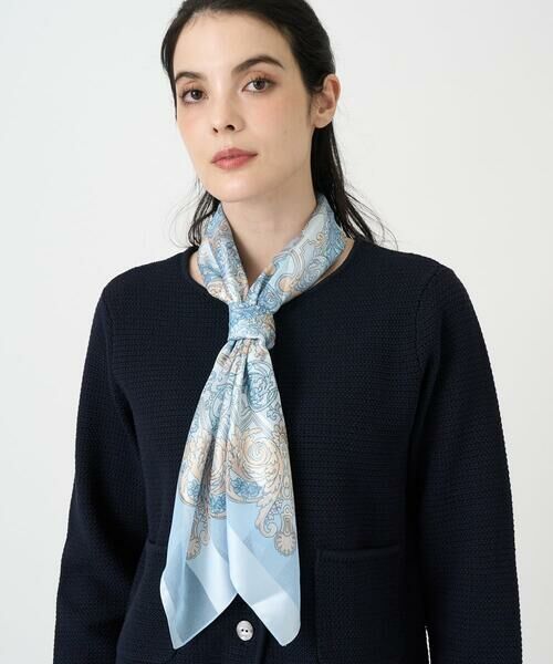 CHRISTIAN AUJARD / クリスチャン・オジャール マフラー・ショール・スヌード・ストール | シャドーストライプスカーフ（ライトブルー）