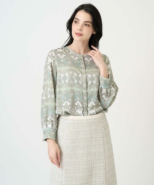 CHRISTIAN AUJARD / クリスチャン・オジャール シャツ・ブラウス | レーシーオーナメントプリントブラウス | 詳細11