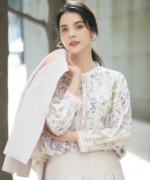 CHRISTIAN AUJARD / クリスチャン・オジャール シャツ・ブラウス | ボタニカルフラワーブラウス（ホワイト×ピンク系）