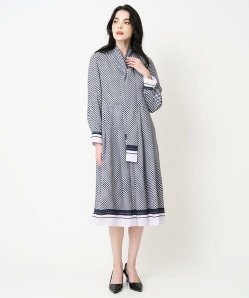 CHRISTIAN AUJARD / クリスチャン・オジャール ロング・マキシ丈ワンピース | 棒タイ付プリントワンピース | 詳細1