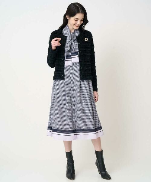 CHRISTIAN AUJARD / クリスチャン・オジャール ロング・マキシ丈ワンピース | 棒タイ付プリントワンピース | 詳細14