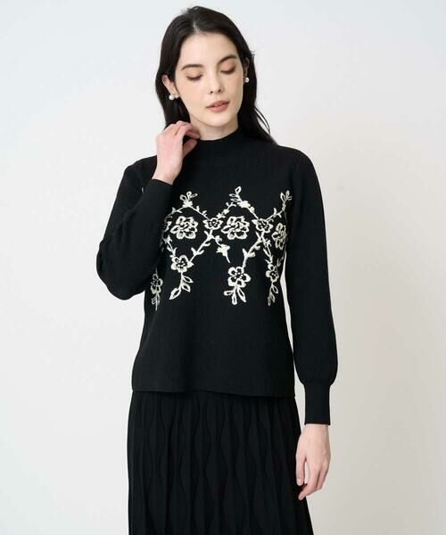 CHRISTIAN AUJARD / クリスチャン・オジャール ニット・セーター | ジャガードニットプルオーバー（ブラック）