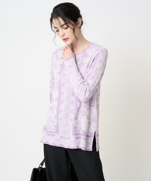 CHRISTIAN AUJARD / クリスチャン・オジャール ニット・セーター | レーシージャガードニットプルオーバー | 詳細1