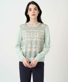 CHRISTIAN AUJARD / クリスチャン・オジャール ニット・セーター | [アンサンブル対応]レーシーオーナメントプリントトップス