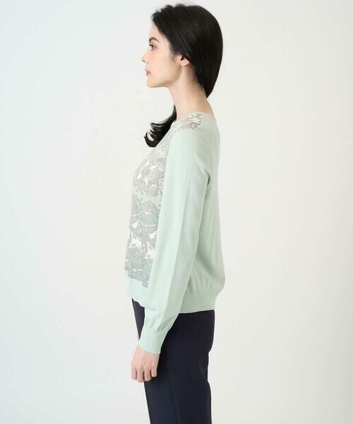 CHRISTIAN AUJARD / クリスチャン・オジャール ニット・セーター | [アンサンブル対応]レーシーオーナメントプリントトップス | 詳細3