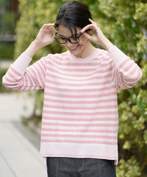 CHRISTIAN AUJARD / クリスチャン・オジャール ニット・セーター | タックボーダーニットプルオーバー（ピンク）