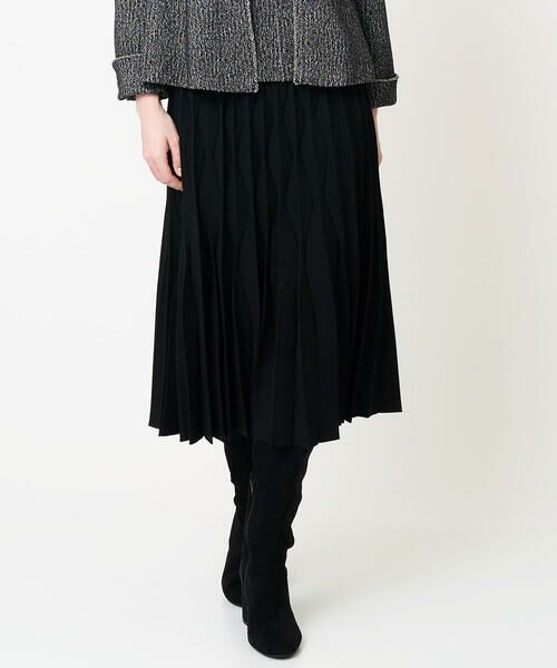 CHRISTIAN AUJARD / クリスチャン・オジャール ロング・マキシ丈スカート | ウエーブニットプリーツスカート | 詳細1
