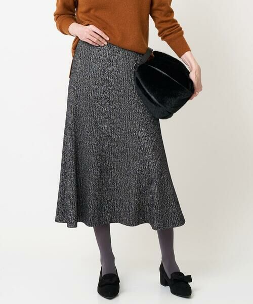 CHRISTIAN AUJARD / クリスチャン・オジャール ロング・マキシ丈スカート | [セットアップ対応]ラメジャージースカート（ブラック）