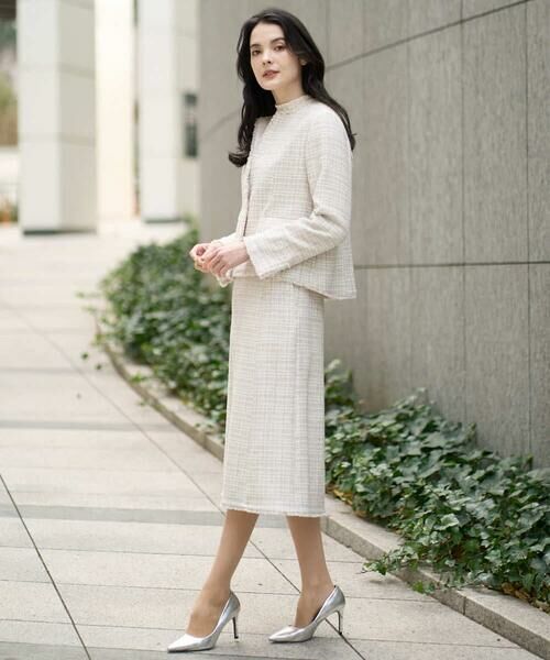 CHRISTIAN AUJARD / クリスチャン・オジャール ノーカラージャケット | [セットアップ対応]シャイニーツィードジャケット | 詳細22