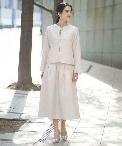 CHRISTIAN AUJARD / クリスチャン・オジャール ノーカラージャケット | [セットアップ対応]ジャカードサテンジャケット | 詳細11