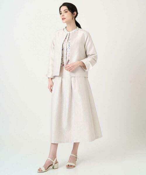 CHRISTIAN AUJARD / クリスチャン・オジャール ノーカラージャケット | [セットアップ対応]ジャカードサテンジャケット | 詳細13