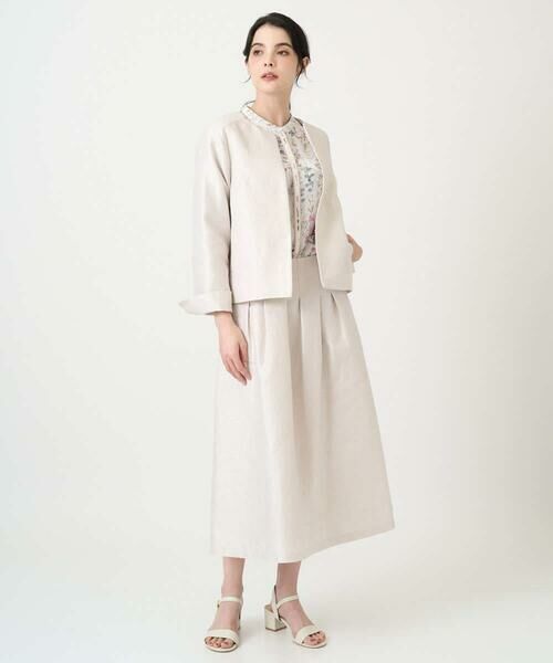 CHRISTIAN AUJARD / クリスチャン・オジャール ノーカラージャケット | [セットアップ対応]ジャカードサテンジャケット | 詳細14