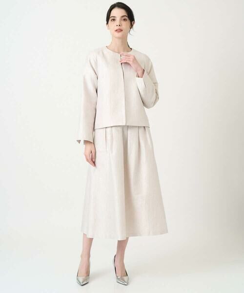 CHRISTIAN AUJARD / クリスチャン・オジャール ノーカラージャケット | [セットアップ対応]ジャカードサテンジャケット | 詳細16