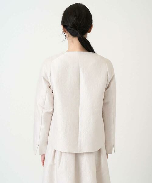 CHRISTIAN AUJARD / クリスチャン・オジャール ノーカラージャケット | [セットアップ対応]ジャカードサテンジャケット | 詳細4