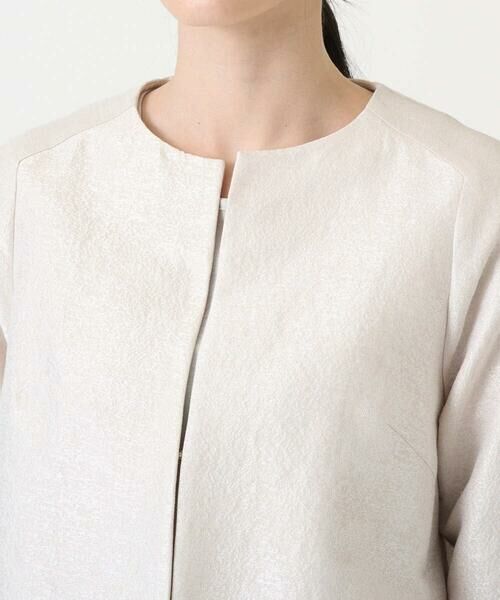 CHRISTIAN AUJARD / クリスチャン・オジャール ノーカラージャケット | [セットアップ対応]ジャカードサテンジャケット | 詳細5