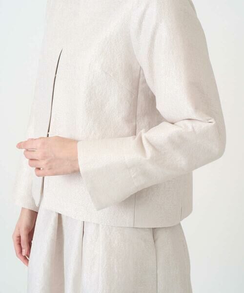 CHRISTIAN AUJARD / クリスチャン・オジャール ノーカラージャケット | [セットアップ対応]ジャカードサテンジャケット | 詳細6