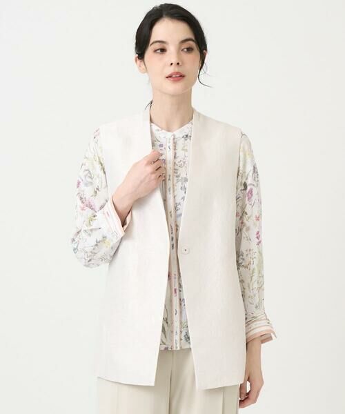 CHRISTIAN AUJARD / クリスチャン・オジャール ベスト | [セットアップ対応]ジャカードサテンジレ | 詳細1