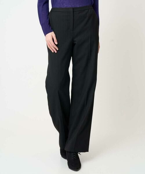 CHRISTIAN AUJARD / クリスチャン・オジャール チノ・ワークパンツ | ラメストライプセミワイドパンツ（ブラック）