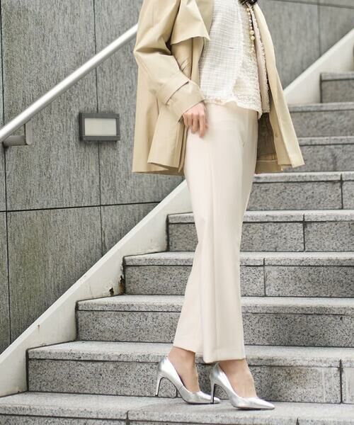 CHRISTIAN AUJARD / クリスチャン・オジャール チノ・ワークパンツ | センタープレス美シルエットパンツ（アイボリー）