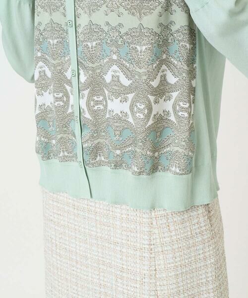 CHRISTIAN AUJARD / クリスチャン・オジャール カーディガン・ボレロ | [アンサンブル対応]レーシーオーナメントプリントカーディガン | 詳細1