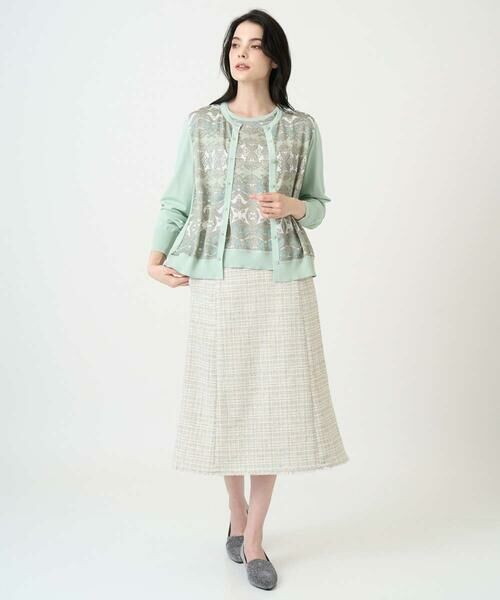 CHRISTIAN AUJARD / クリスチャン・オジャール カーディガン・ボレロ | [アンサンブル対応]レーシーオーナメントプリントカーディガン | 詳細11