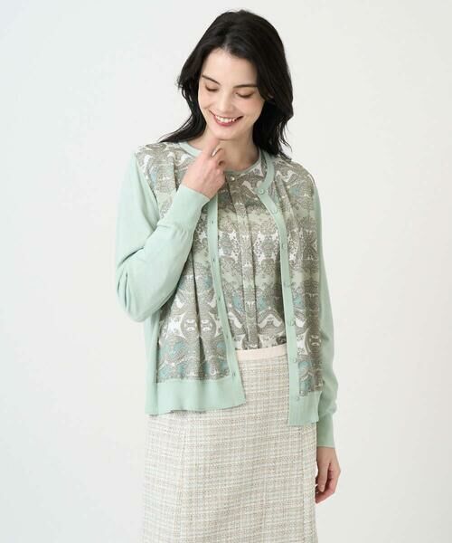 CHRISTIAN AUJARD / クリスチャン・オジャール カーディガン・ボレロ | [アンサンブル対応]レーシーオーナメントプリントカーディガン | 詳細12