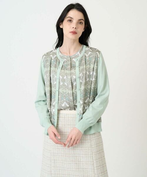 CHRISTIAN AUJARD / クリスチャン・オジャール カーディガン・ボレロ | [アンサンブル対応]レーシーオーナメントプリントカーディガン | 詳細14