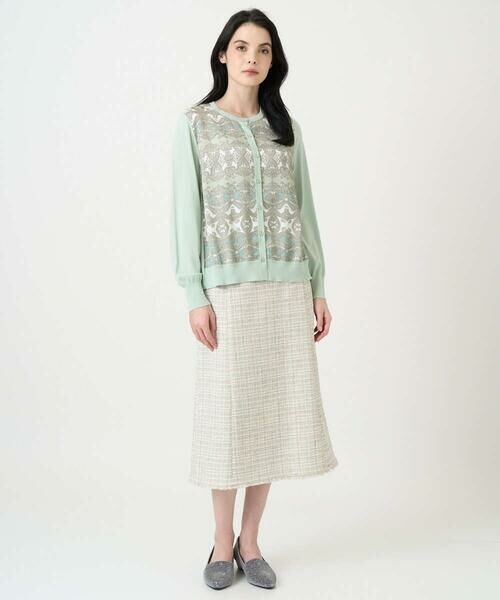 CHRISTIAN AUJARD / クリスチャン・オジャール カーディガン・ボレロ | [アンサンブル対応]レーシーオーナメントプリントカーディガン | 詳細3