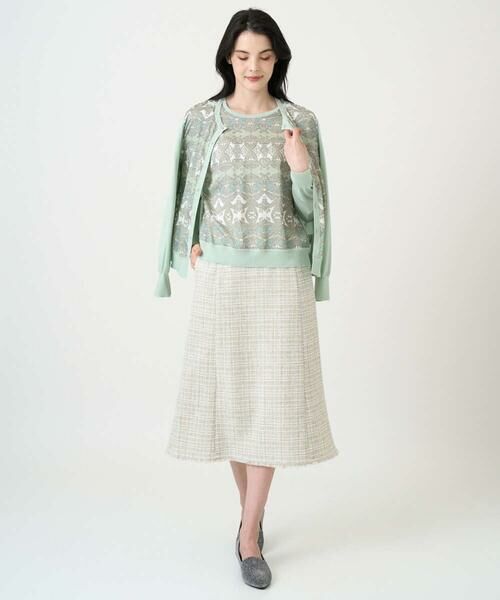 CHRISTIAN AUJARD / クリスチャン・オジャール カーディガン・ボレロ | [アンサンブル対応]レーシーオーナメントプリントカーディガン | 詳細9