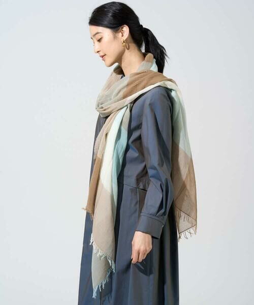 CHRISTIAN AUJARD / クリスチャン・オジャール マフラー・ショール・スヌード・ストール | コットンブロックチェックストール | 詳細10