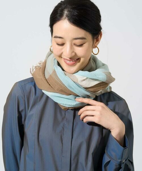 CHRISTIAN AUJARD / クリスチャン・オジャール マフラー・ショール・スヌード・ストール | コットンブロックチェックストール | 詳細7