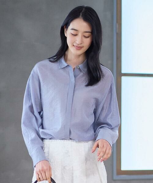 CHRISTIAN AUJARD / クリスチャン・オジャール シャツ・ブラウス | シルク混シャイニーブラウス | 詳細11