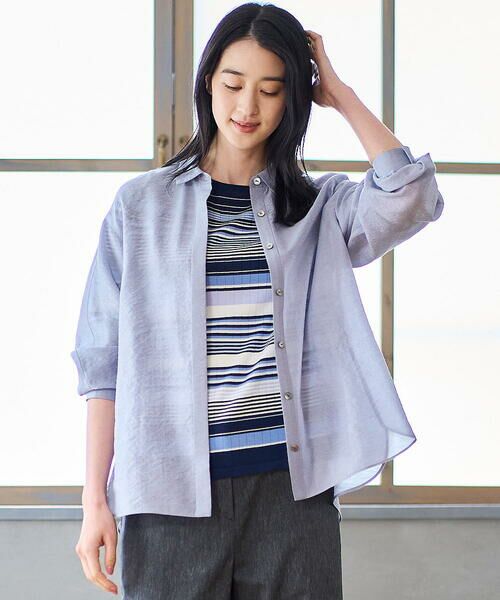 CHRISTIAN AUJARD / クリスチャン・オジャール シャツ・ブラウス | シルク混シャイニーブラウス | 詳細9