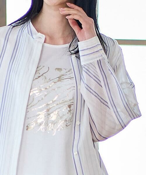 CHRISTIAN AUJARD / クリスチャン・オジャール シャツ・ブラウス | ドビーストライプロングブラウス | 詳細4