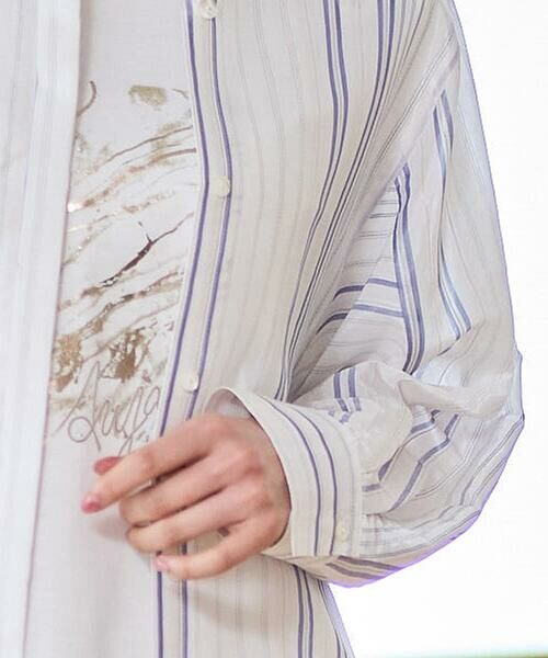 CHRISTIAN AUJARD / クリスチャン・オジャール シャツ・ブラウス | ドビーストライプロングブラウス | 詳細5