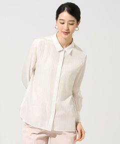 CHRISTIAN AUJARD / クリスチャン・オジャール シャツ・ブラウス | 袖レースストライプブラウス