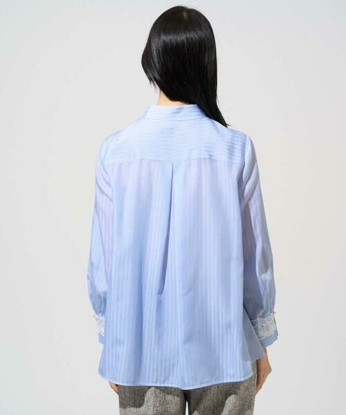 CHRISTIAN AUJARD / クリスチャン・オジャール シャツ・ブラウス | 袖レースストライプブラウス | 詳細3