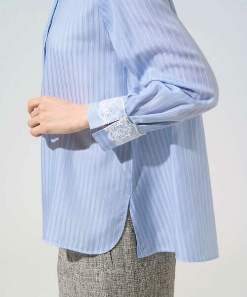 CHRISTIAN AUJARD / クリスチャン・オジャール シャツ・ブラウス | 袖レースストライプブラウス | 詳細6