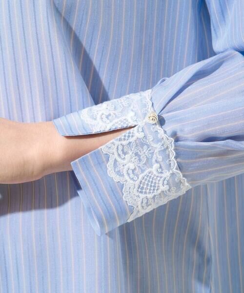 CHRISTIAN AUJARD / クリスチャン・オジャール シャツ・ブラウス | 袖レースストライプブラウス | 詳細8