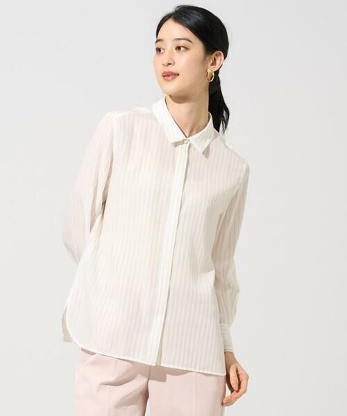 CHRISTIAN AUJARD / クリスチャン・オジャール シャツ・ブラウス | 袖レースストライプブラウス | 詳細12