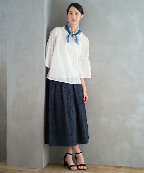 CHRISTIAN AUJARD / クリスチャン・オジャール ロング・マキシ丈スカート | [セットアップ対応]フラワーカットジャカードスカート | 詳細9