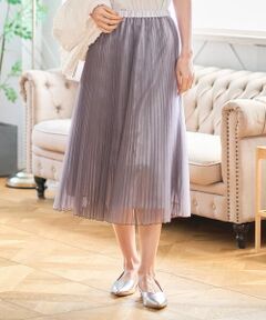 CHRISTIAN AUJARD / クリスチャン・オジャール ロング・マキシ丈スカート | ブライトオーガンジープリーツスカート